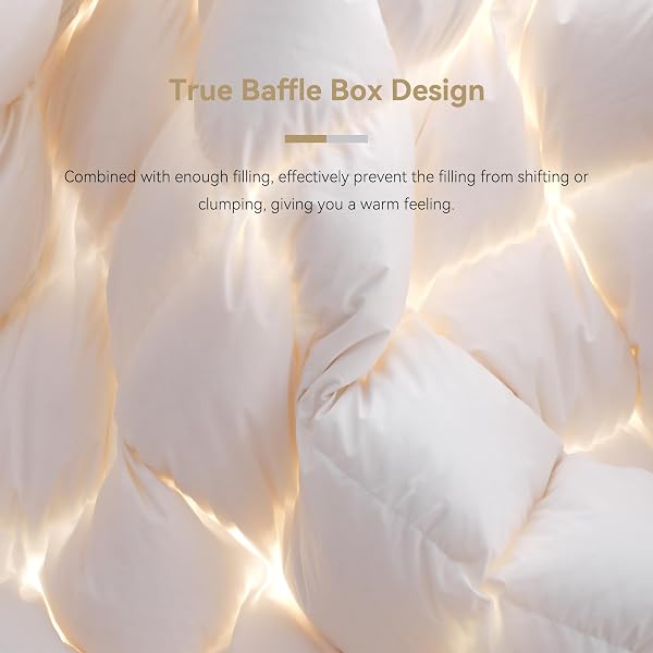 SAISIER WHITE GOOSE FEATHER DOWN COMFORTER CAL KING SIZE, PREMIUM ALL SEASON DUVET INSERT, 750 FILL POWER 1200TC COTTON BLEND FABRIC HOTEL STYLE COMFORTER, 52 OZ LIGHTWEIGHT (104X96,WHITE)