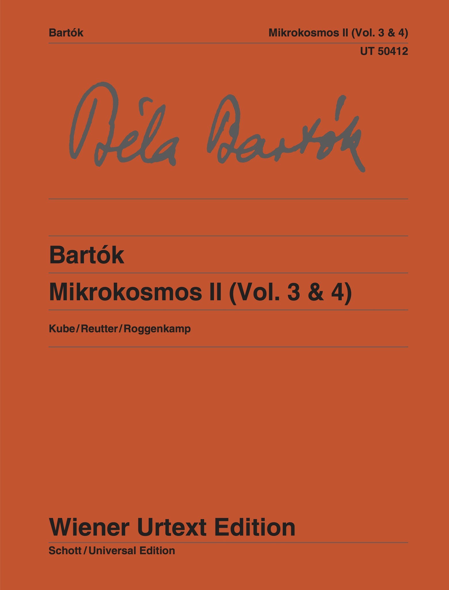 Mikrokosmos II (Vol. 3 & 4) - Edited from the sources by Michael Kube and Jochen Reutter - piano - sheet music - (UT 50412)