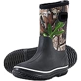 HISEA Kids Rain Boots for Boys Girls, Waterproof Insulated Rubber Neoprene Boots, Seamless Outdoor Boot with Handles Rainboots All Weather Mud Boots for Rain Water Snow and Winter (Little Kid/Big Kid)