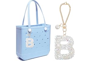 BOAJUNWU Bogg Bag Accessories,Bogg Bag Charms Keychain for Women Girls,Letter Charms for Beach Bitty Bogg Handbags Tote Bags