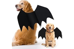 OLANRUN Dog Costume, Dog Halloween Costumes Large Breed, Pet Costume Halloween Chien with Pumpkin Bell, Dogs Bat Wings Cospla