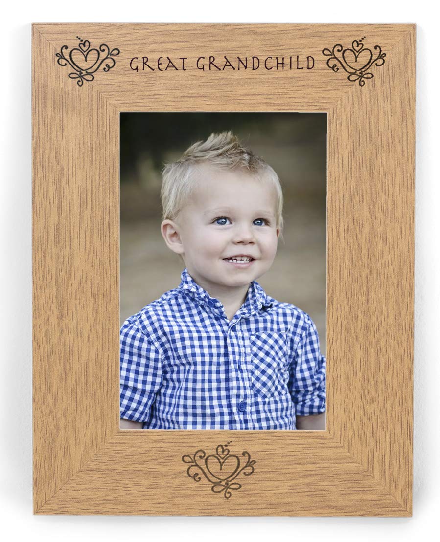GREAT GRANDCHILD 6x4 Photo Picture Frame Birthday Mothers Fathers Day for Grandad Grandmother Grandparents Nan Nanny Gramps Gran Presents