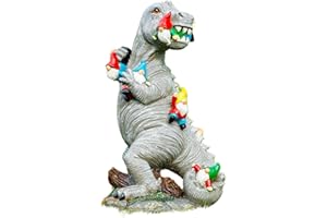 Himaweek Garden Statue Outdoor Decoration, Weatherproof 14” Dinosaur Garden Gnome, Indoor Outdoor Décor Garden Art for Patio Lawn Yard, Gardening Gift for Homeowners