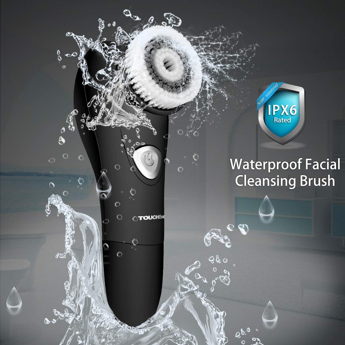 Electric Vibrating Sonic Facial Brush Cleansing Waterproof for Skin Face Exfoliating Removing Blackhead Deep Cleaning with 2 Working Speed Of Men and Women: Beauty