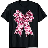 Pink Camouflage Coquette Bow Women Girls Hunting Cute Camo T-Shirt