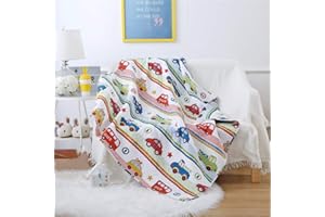 ABREEZE Coverlet Quilt Bedspread Mini-car Summer Air-Conditioning Quilt for Boys Blanket Toddler Nursery Quilted Blanket 43" X 51"