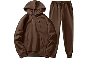 SUMENSUMEN Unisex 2 PC Sweatsuit Set Men Women Oversized Long Sleeve Hoodie Pullover Sweatshirt Tracksuit Jogger Sweatpants