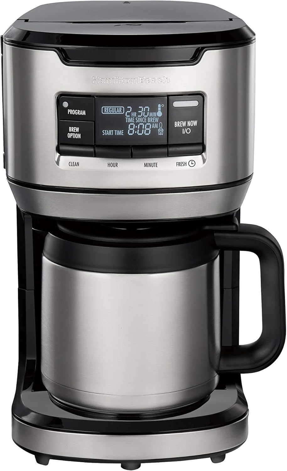Hamilton Beach Programmable Front-Fill Coffee Maker with Thermal Carafe (46391), 12 Cup Capacity, Black and Stainless (Renewed)