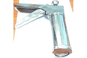 Generic AJE Stainless Steel Kitchen Press with 15 Different Types of Jalies, Farsan Maker/Gathiya Maker Murukku Maker/Bhujiya