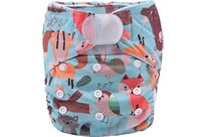 SIGZAGOR Baby Pocket Cloth Diaper Nappy Hook and Loop (Animal Friends)