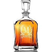 Bormioli Rocco Capitol Decanter 23.75 Oz - Engraved Monogram Personalized