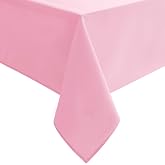 Hiasan Pink Tablecloth for Rectangle Tables, 60 x 84 Inch, 1 Pack | Waterproof, Spillproof, Wrinkle Resistant, Washable Fabric Table Cloth for /Dining Room/Kitchen/Party/Spring/Outdoor Picnic