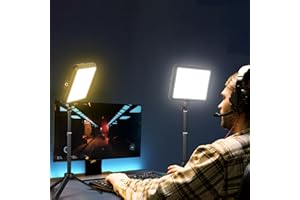 2-Pack Portable Photography Lighting Kit, Arsoer 8" 2800K-6500K Dimmable Studio Lights with Tripod, USB Powered Video Light for Photography/Zoom/Video Conference/Live Streaming/YouTube/Tiktok/Ins