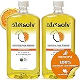 Citra Solv Concentrated Cleaner &amp; Degreaser, Deodorizer, Paint &amp; Adhesive Remover, for Home and Outdoor, Natural Orange Oil, Safe, Valencia Orange - 32 Fl Oz (2-Pack)