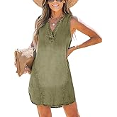 CUPSHE Women's Denim Mini Dress Jean Dresses V Neck Sleeveless Casual Summer Outfits 2025 Trendy