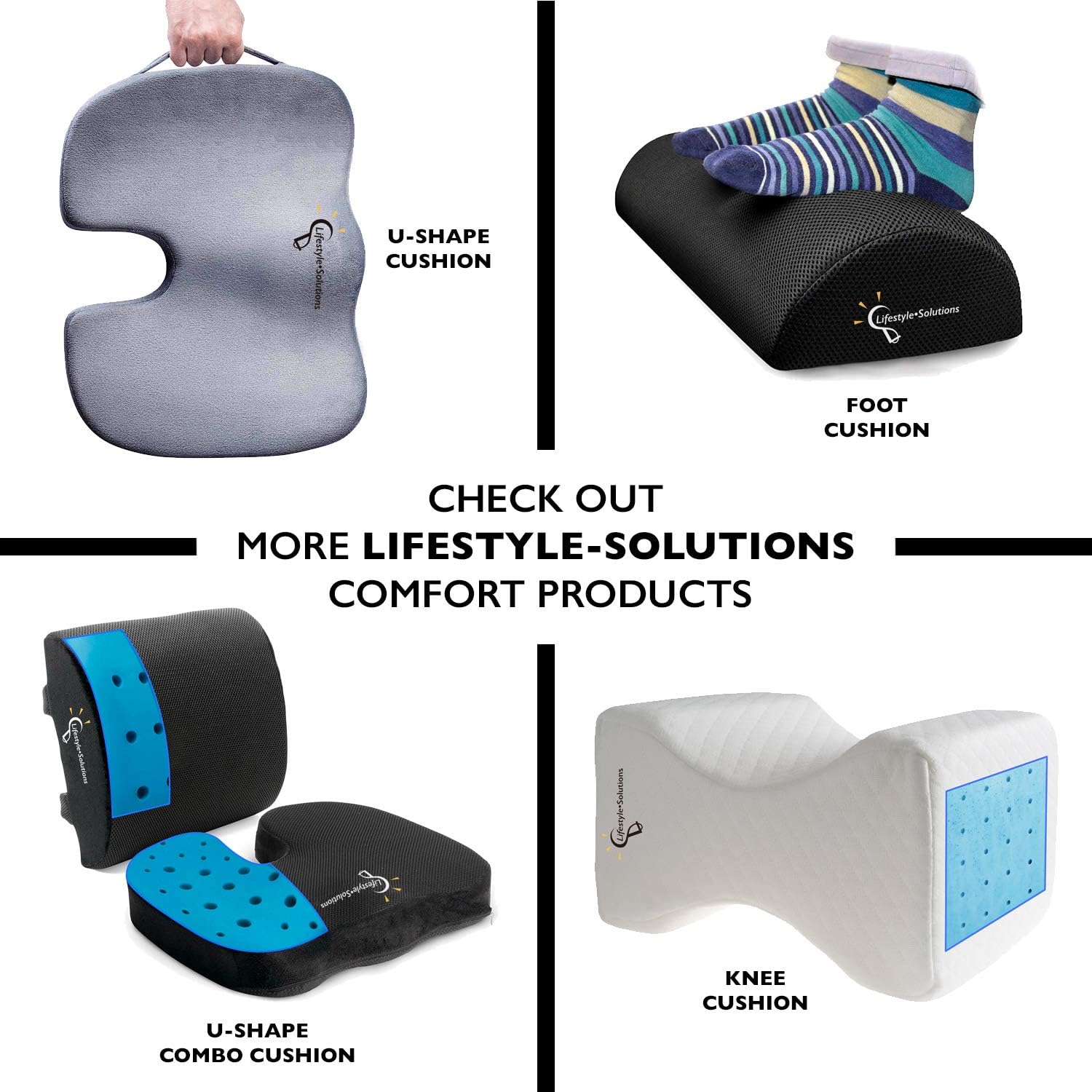 Lifestyle Wheelchair Cushion, Waterproof Orthopedic Gel Seat Pad for Back Support,Coccyx, Sciatica, Pressure Sores and Tailbone Pain Relief (16" X 16" X 3"): Home & Kitchen