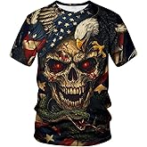 QTAGTESS Funny Eagle Graphic T-Shirt Novelty Short Sleeve Crewneck Shirt