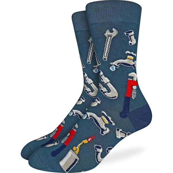 Good Luck Sock SNUNGPHIR Men's Police Crew Socks - Blue, Shoe