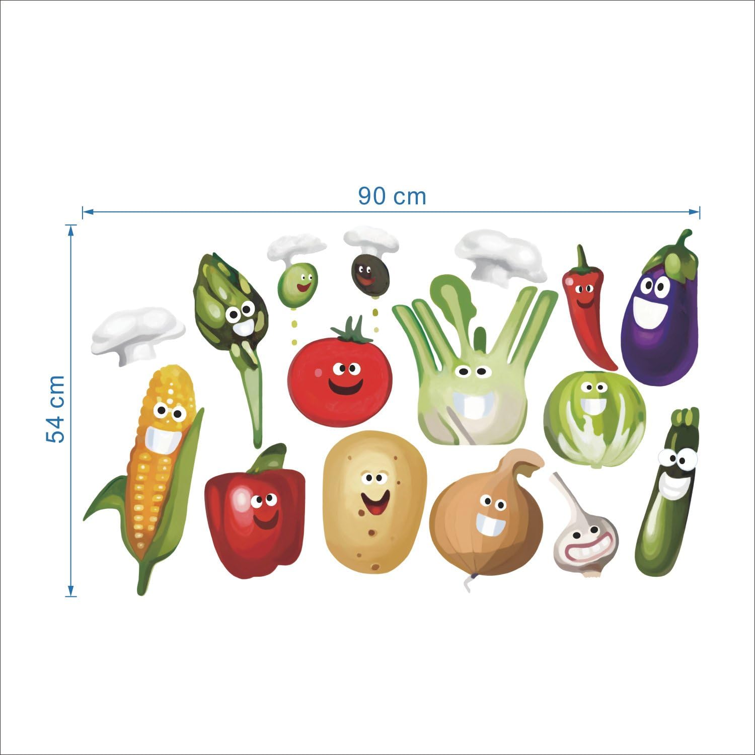 decalmile Kitchen Wall Decals Vegetable Corn Chili Funny Wall Stickers Kitchen Dining Room Wall Art Decor - Image 5