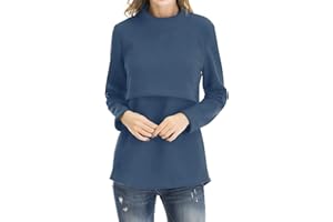 Smallshow Women's Fleece Nursing Tops Shirts Long Sleeve Breastfeeding Clothes