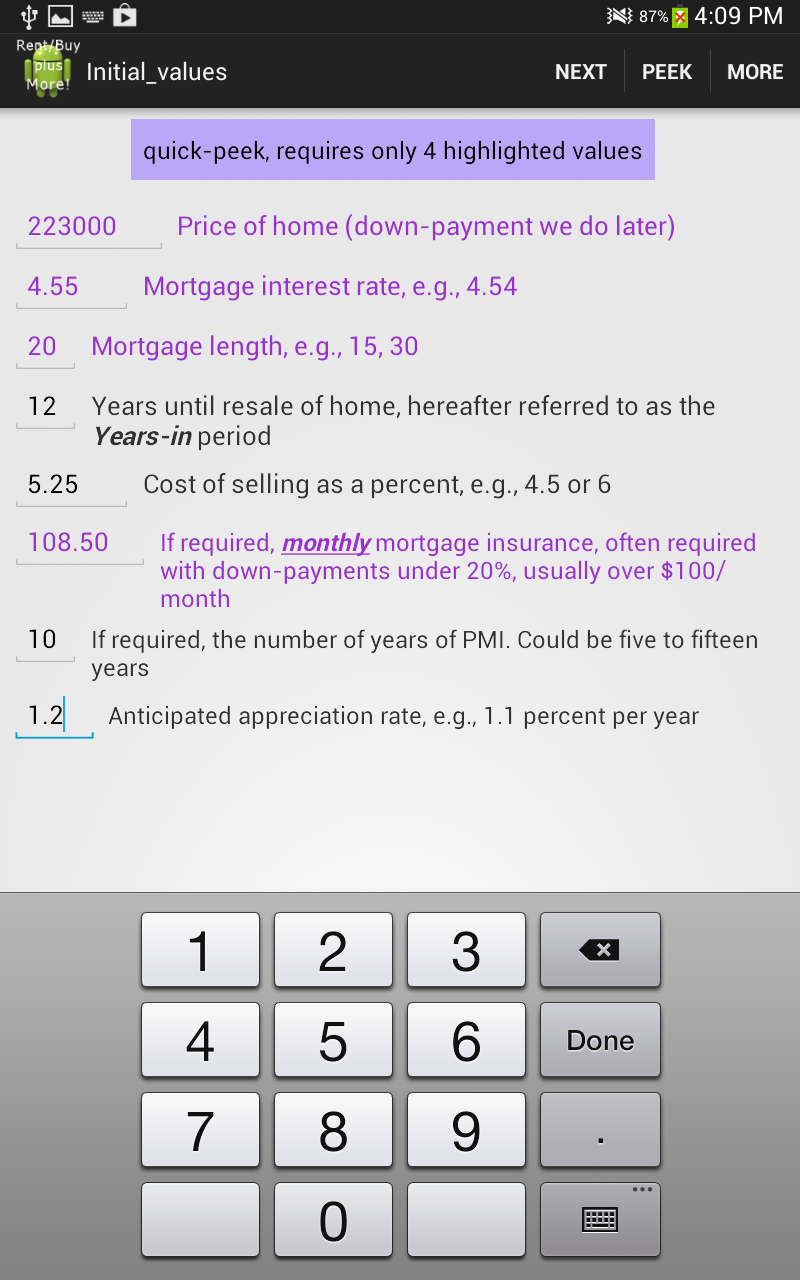 Rent or Buy calculator (a full realworld comparison of final net worth at the end of x years