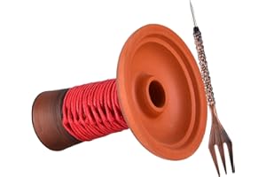 IMPACHETA Hookah Bowl Red Clay Shisha Perfect Work with Heat Management System and Foils Attach Poker Mace Twist Shape Shisha Fork Practical Hookah Accessories (RED)