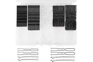 300PCS Hair Pins Bobby Pins Kit, 100PCS Bobby Pins 100PCS U Shaped Hair Pins 100 Clear Hair Bands for Women Girls, Hair Pins 