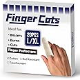 Evridwear 20PCS Premium Cotton Comfort Cushion Finger Toe Thumb Cot Sleeves Protect Fingertips Hand Eczema Skin Cracking Calluses Wicks Moisture Jewelry Clean Smudges (Long Length)