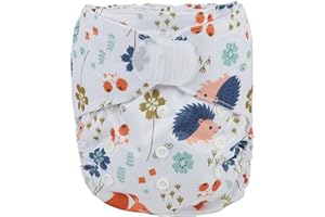 SIGZAGOR Baby Pocket Cloth Diaper Nappy Hook and Loop (Squirrel Hedgehog)