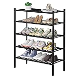 ROMGUAR CRAFT 5 Tier Bamboo Shoe Rack for Closet