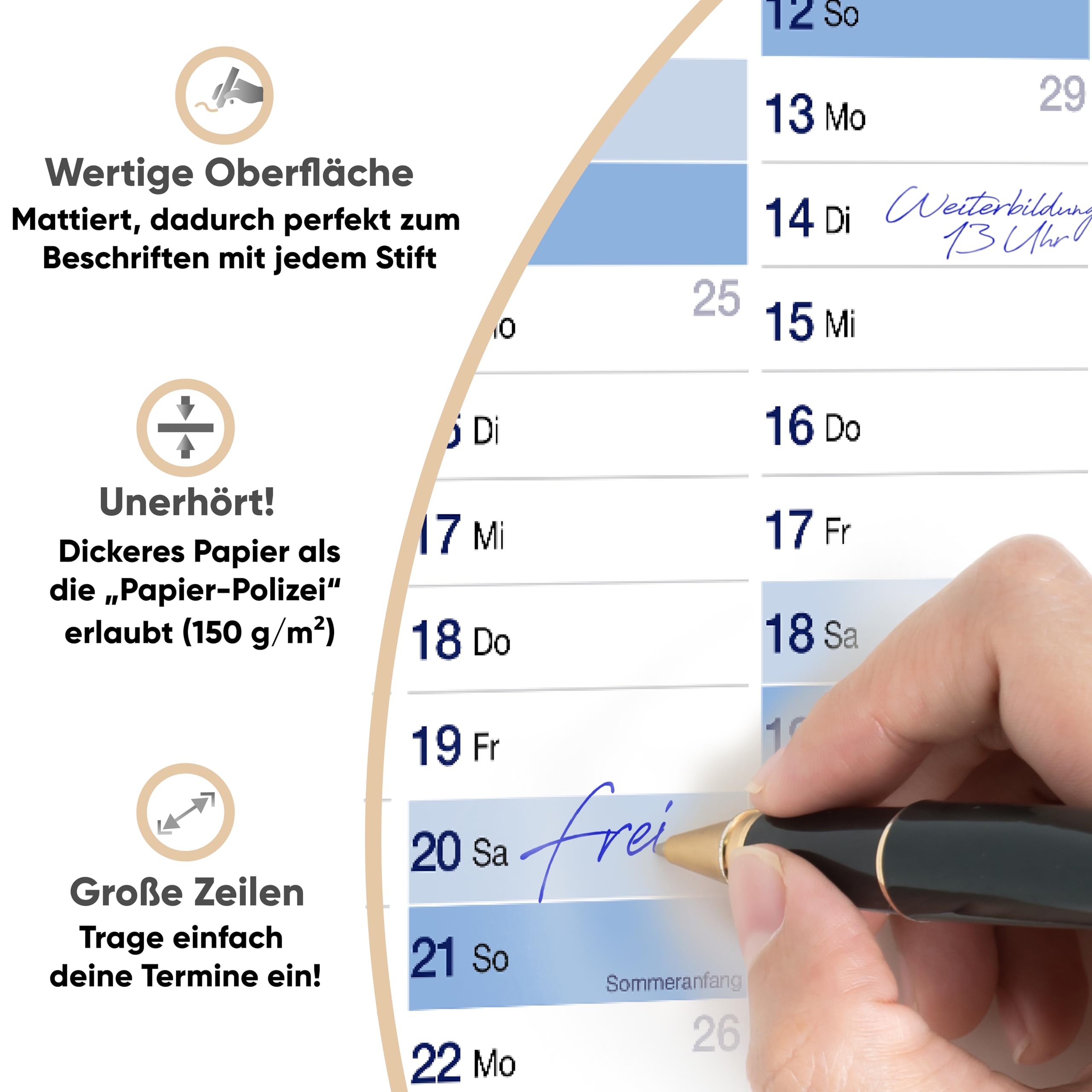 UNITURE® Wandkalender 2026 XXL – Großer Jahresplaner & Terminplaner für Büro, Schule & Familie | Übersichtlicher Jahreskalender 2026 I Wandkalender 2026 groß gefalzt I Calendar 66 x 96 cm 2