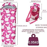 Tuphen Kids Sleeping Bags - Lightweight Waterproof for 3 Seasons - Pink view 2