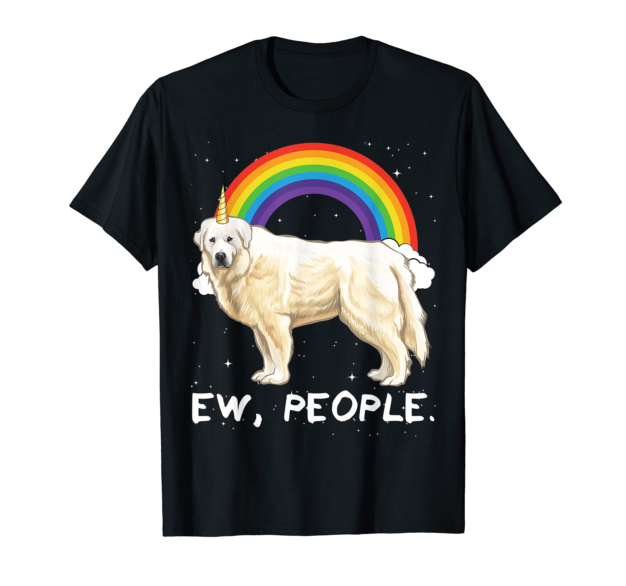 Rainbow Great Pyrenee Ew People Unicorn Dog T-Shirt