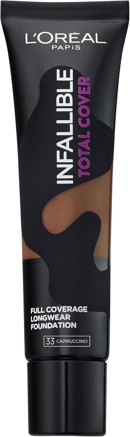 L'Oréal Infallible Total Cover Foundation, 33 Cappuccino, 35 g, Cappucino, 35 g (Pack of 1)
