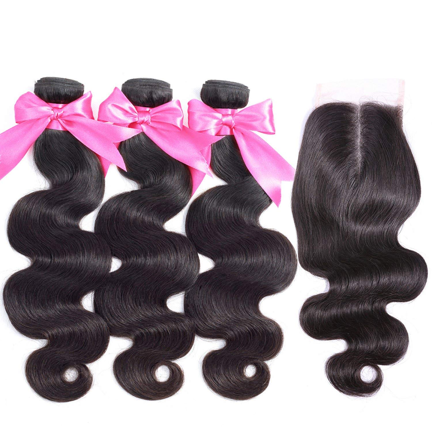 Amazon Com Body Wave Human Hair Bundles With Closure Peony Red