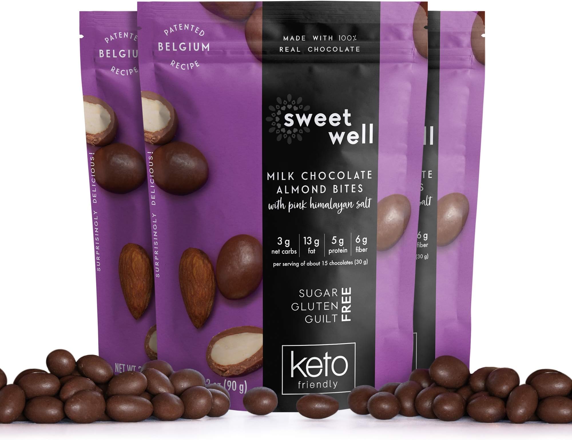 Sweetwell Keto Milk Chocolate Almond Bites (3 Pack)