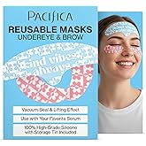 Pacifica Reusable Mask Set – Silicone Undereye & Brow Mask Set for Forehead & Under Eye, Anti-Wrinkle, Firming, Pair with Serum, Vegan & Cruelty-Free, 3 Pieces