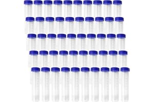 50 Pack Centrifuge Tubes, 50 ml Plastic Test Tubes with Screw Caps, Self-Standing Test Tube with Graduated Marks, Conical Tub