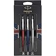 Parker Jotter London Trio Discovery Pack: Ballpoint Pen (Royal Blue) Gel Pen (Red Kensington) & Mechanical Pencil (Stainless Steel)