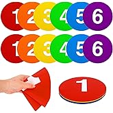 JarThenaAMCS 12Pcs Spot Markers 9 Inch Non Skid Rubber Agility Poly Spots Flat Cones Floor Spots for Kids Sports Training Soccer Basketball Outdoor Classroom