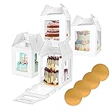 Yeplan 4 Packs Tall Cake Box with Cake