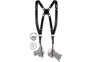 C Coiro Camera Harness for 2 Cameras – Dual Shoulder Leather Camera Strap – Double Camera Harness for DSLR/SLR