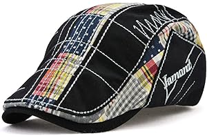 M MOACC Men Beret Hat Cotton Buckle Adjustable Newsboy Hats Cabbie Gatsby Cap