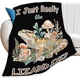 Lizard Blanket Reptiles Animal Gifts Throw Blanket Ultra Soft Fleece Bearded Dragon Blankets Gift for Kids Boys Girls Couch Sofa Bed 50" x 40"