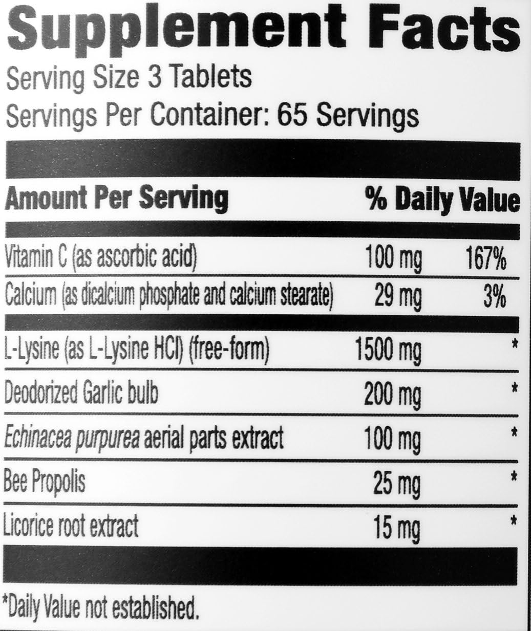  Elements Lysine Complex with Vitamin C, 1500 mg L-Lysine with 100 mg Vitamin C per Serving (3 Tablets), Supports Immune Health, Vegetarian, 195 Tablets (Packaging may vary): Health & Personal Care