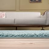 THE RUGS Living Room Shag Rug 80x150 cm Duckegg Blue 30 mm Thick view 6
