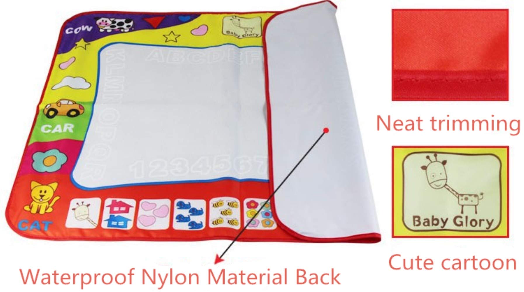 AGXuanYi Magic Water Drawing Mat 4 Color Large 31.5 x 23.6in Water Doodle Painting Board Writing Mats with 2 Pens 8 Molds Kids Educational Learning Toy Gift for Boys Girls Toddlers