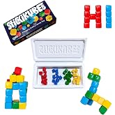 StickiKubes 36-Pack, 4 Colors, Mini Sticky Stacking Cubes, STEM Blocks | Includes Custom Tray and Art Display Card, Sticks to Any Surface, Non-Toxic, Ages 4+