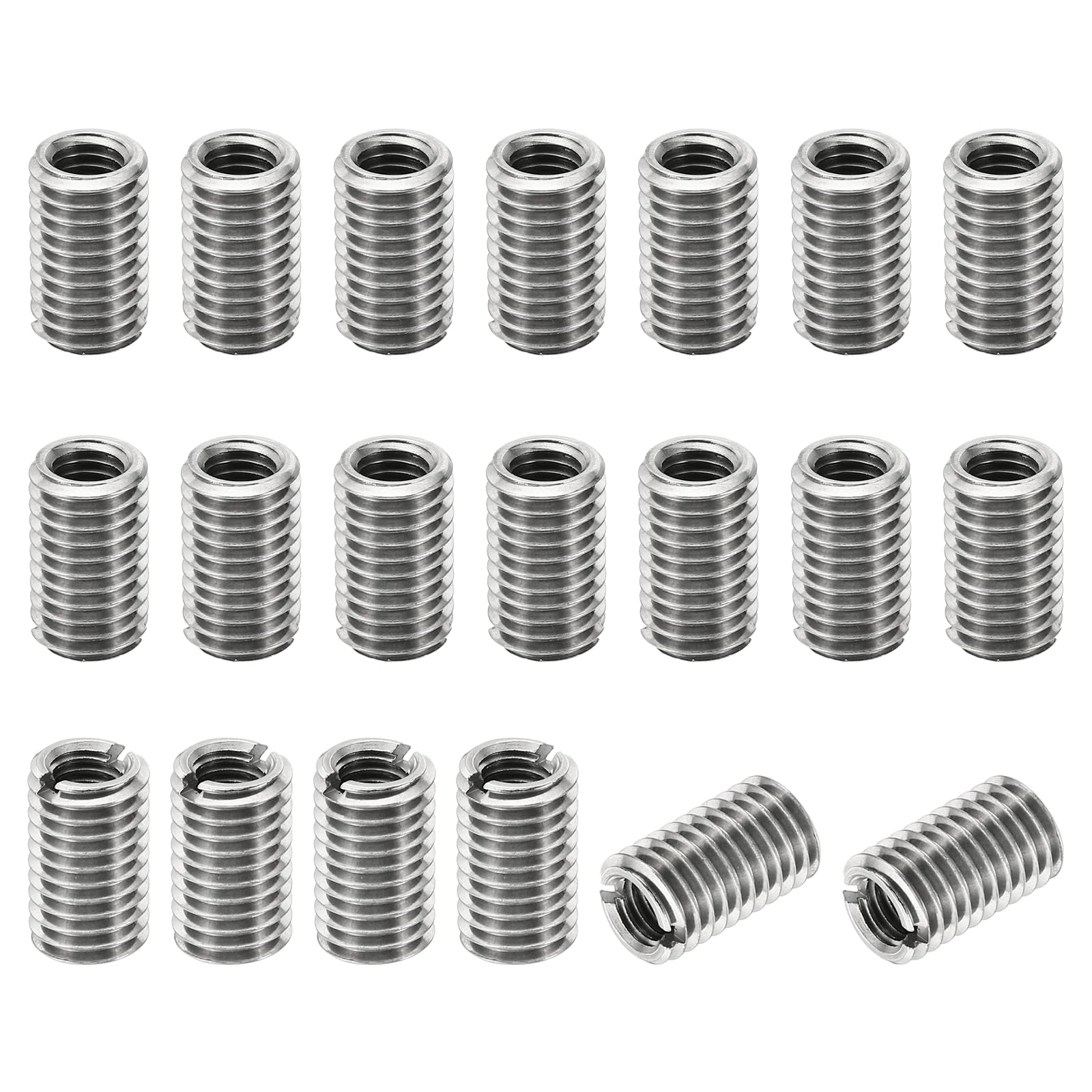 PATIKIL Thread Adapters Sleeve Reducing Nut, 20 Pcs M12x1.75 Male to M8x1.25 Female Repairing Insert Nut Screw Reducer Stainless Steel Fastener 20mm