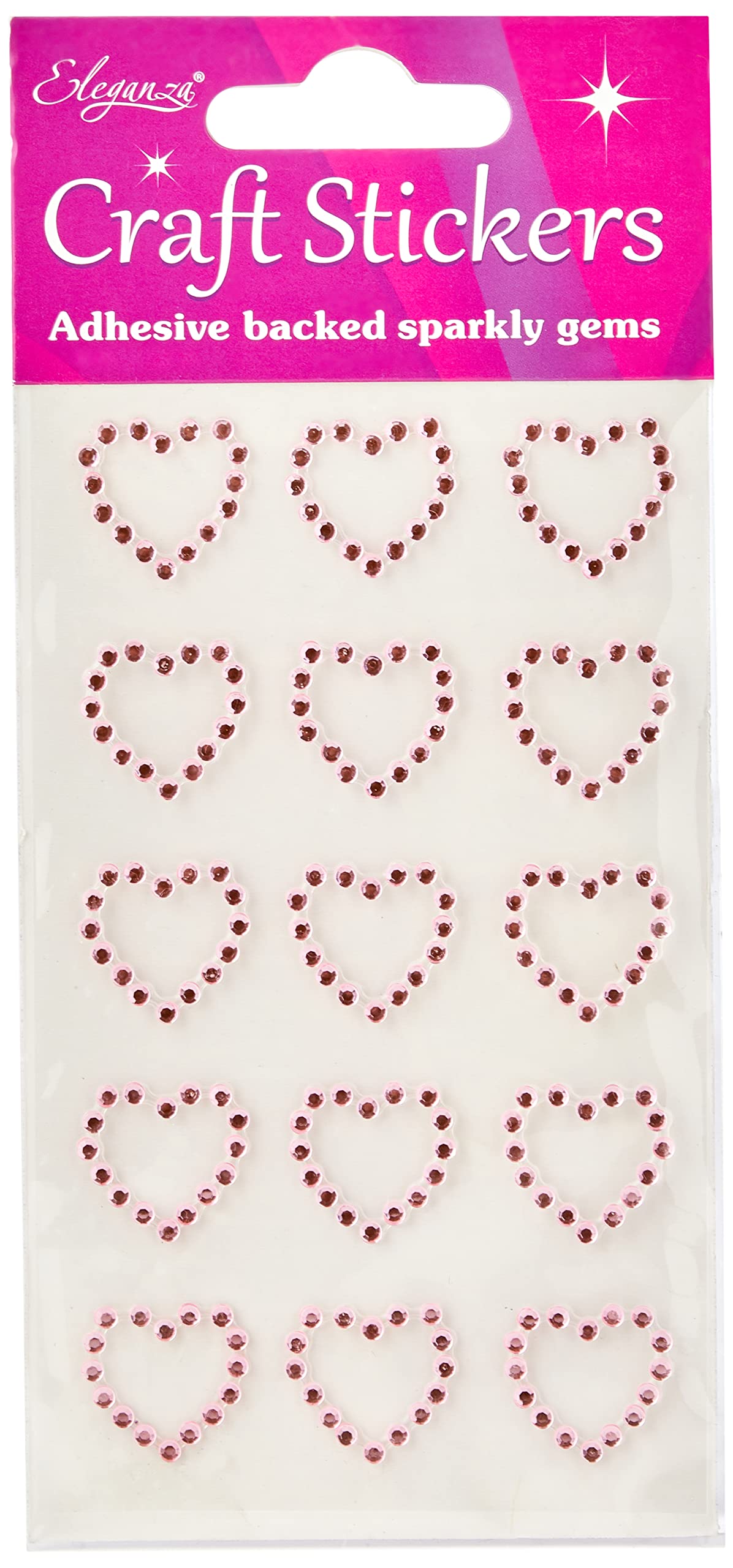 Eleganza Open Heart Stickers, Pink, 1